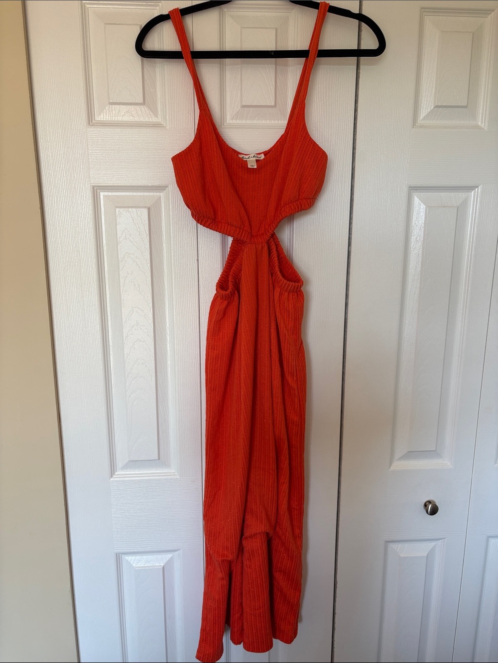 Derek Heart Orange Cutout Jumpsuit